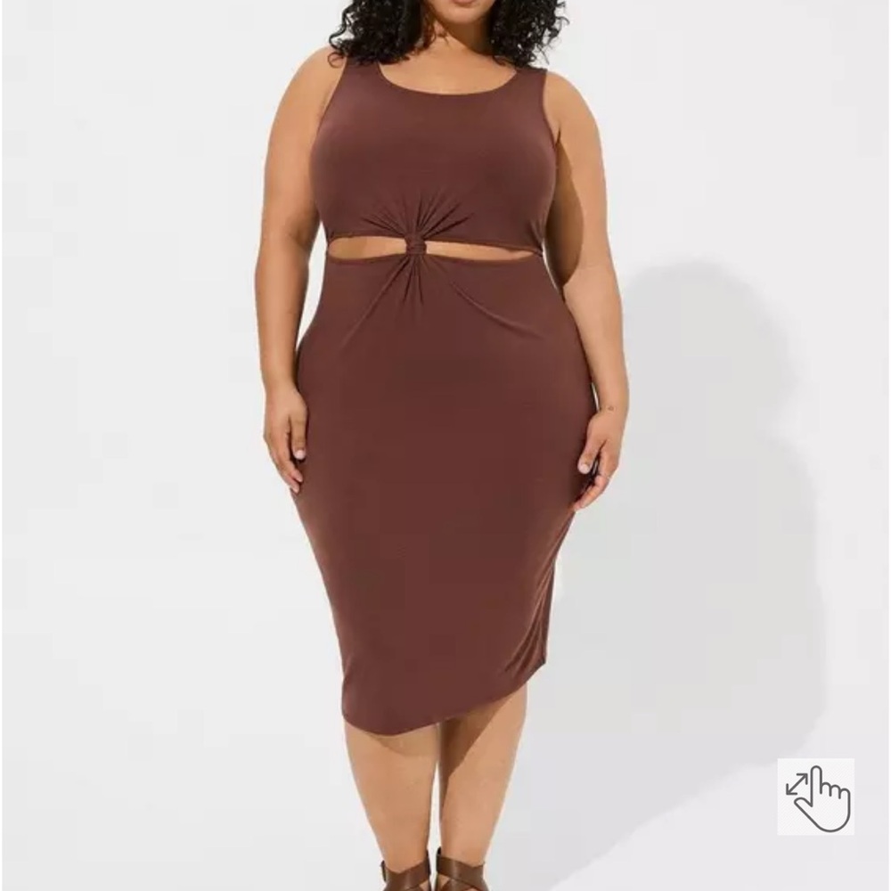 Torrid Brown Cutout Midi Dress size 4